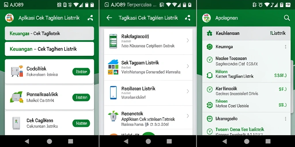 Antarmuka AJO89 menampilkan informasi tagihan listrik secara jelas dan terperinci.