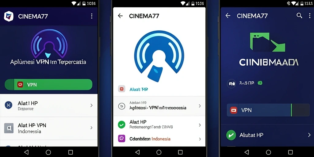 Tampilan antarmuka aplikasi CINEMA77 yang user-friendly dan profesional.