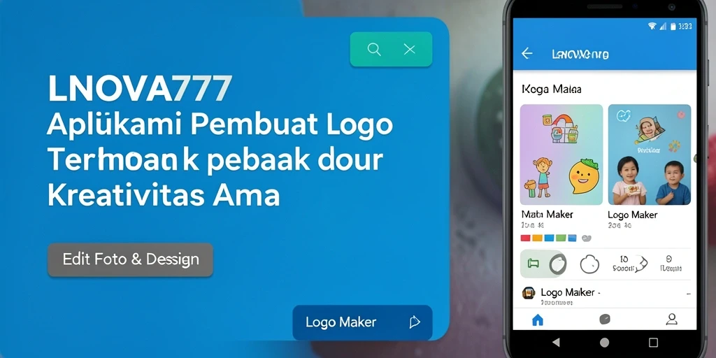 Tampilan antarmuka LNOVA777 saat membuat logo dengan fitur kustomisasi.
