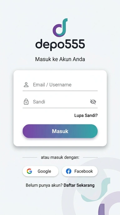 Tampilan halaman login depo555